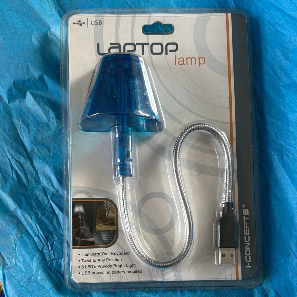 INC International Concepts Blue USB Laptop Lamp .5 pounds